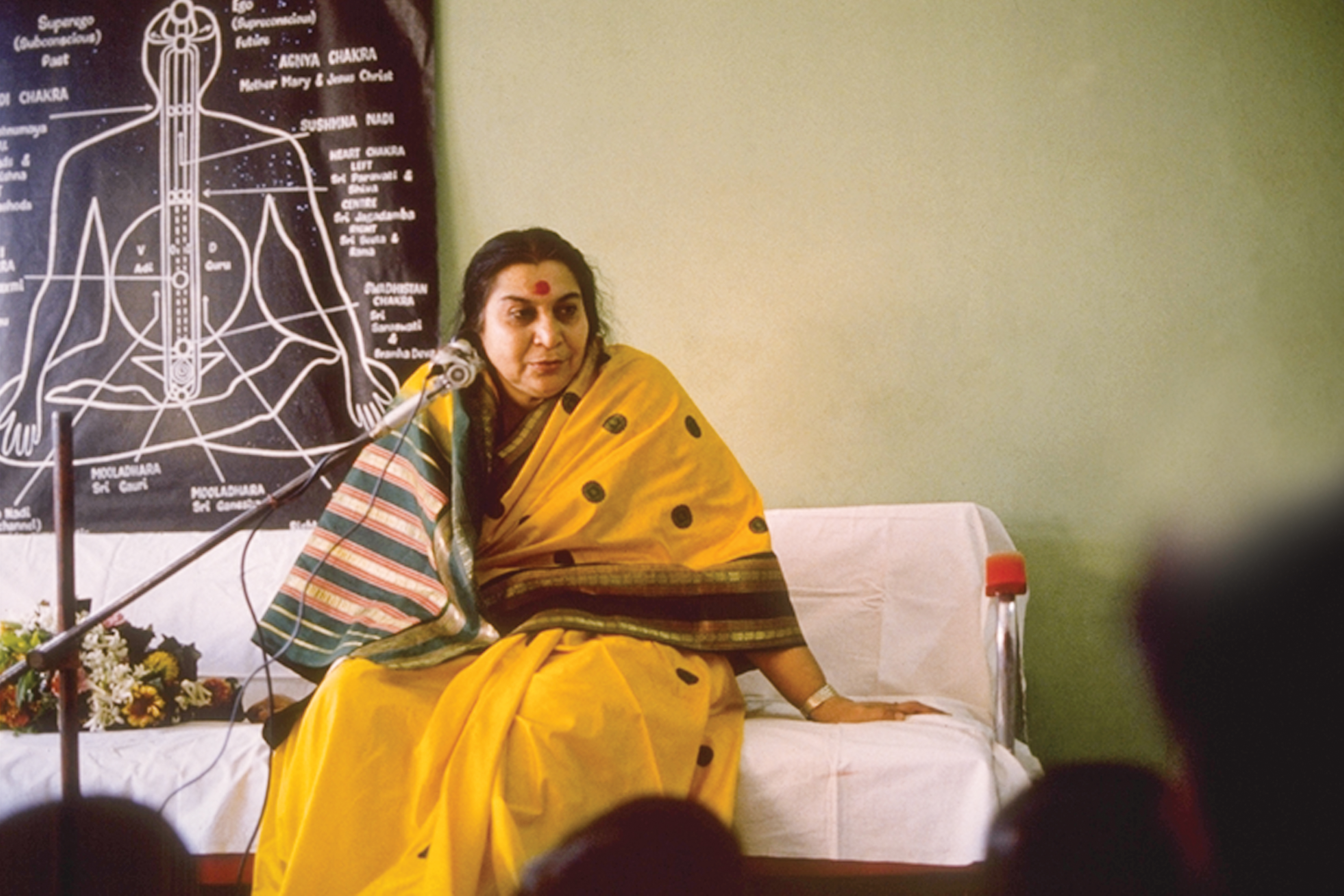 Shri Mataji giving a lecture on the subtle system